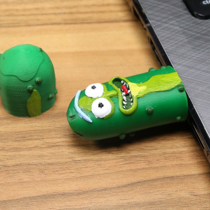 Essiggurke Rick USB Gadgets Elektronik Rickandmorty Morty Gurken 3D print model - Mito3D