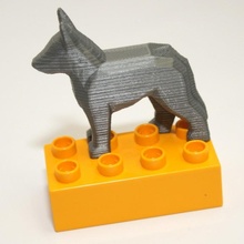 duplo compatible german shepard dog toys & games lego 3d print model - Mito3D