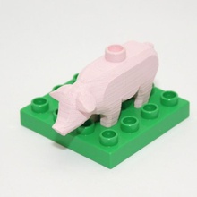 duplo compatible pig toys & games 3d print model - Mito3D