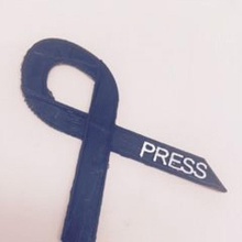 Presse awareness ribbon Erinnerung gefallene Journalisten +socialgood fan Kunst gefallen drücken Bewusstsein sozial Band 3d print model - Mito3D
