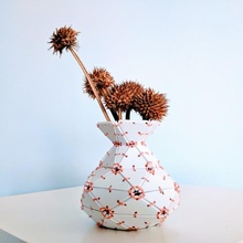 schnüren gefliest Vase Garten Kunst Nähen Fliesen Dreiecke Volk 3d print model - Mito3D