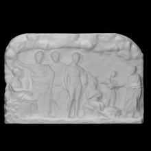 votive relief base scan people group 3d print model - Mito3D