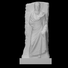 grave stele youth wearing himation scan 3d print model - Mito3D
