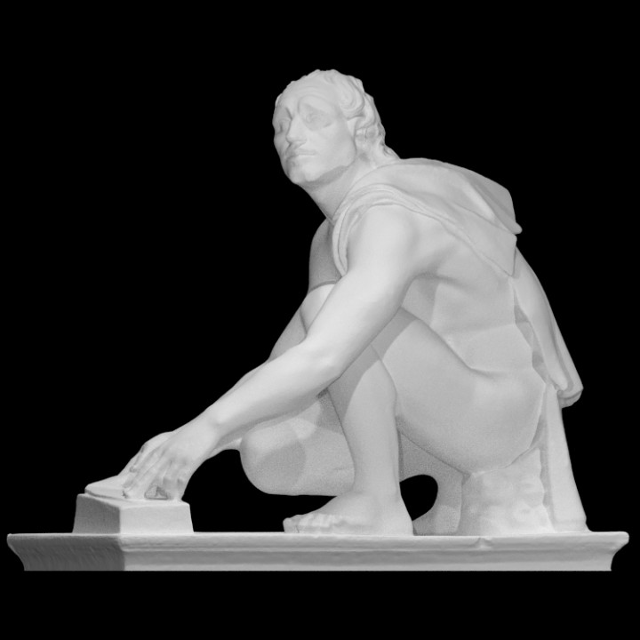 arrontino afiador lâminas Varredura grego homem mitologia romano escultura estátua 3dprint 3dscan moedor fotogrametria trabalhador pobre 3D print model - Mito3D