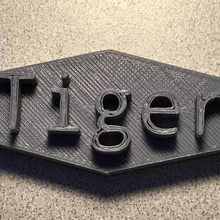 Tigre marca logo diseño ventilador Arte tinkercad 3d print model - Mito3D