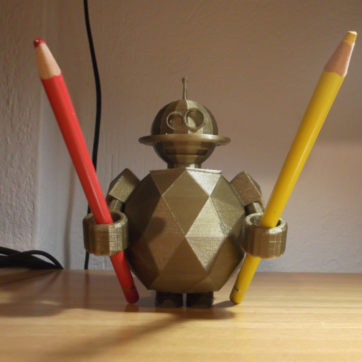 robot spazzolino penna titolare supporto giardino myminifactory madewithvectary makex m gioielli decorazioni natalizie 3D print model - Mito3D