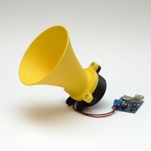 hyperbolic horn - parametrizable gadgets & electronics megaphone loudspeaker 3d print model - Mito3D