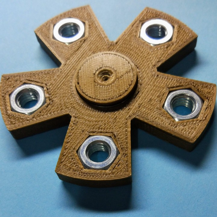 spinner m8 hex nut toys & games 3D print model - Mito3D