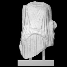 upper body female statue wearing peplos mantle scan halfbody 3d print model - Mito3D