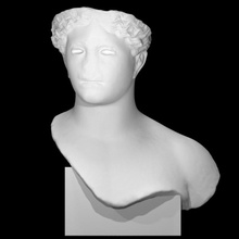 testa petto femmina statua acrolito scansione ritratto 3d print model - Mito3D