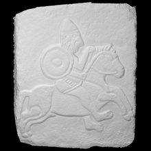 reliefs halaf - mounted soldier scan relief 3d print model - Mito3D