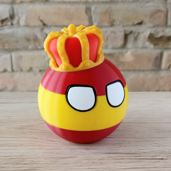 İspanya topu hayran Sanat şekil oyuncak meme 9gag ispanya countryball 3D print model - Mito3D