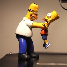Homer bart 3 boyutlu hayran Sanat Fanartthesimpsonshomerbartchokewhyyoulittle 3d print model - Mito3D