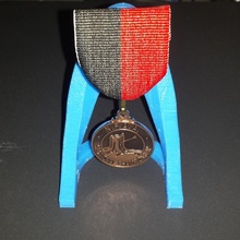 ribbon drape medal display stand & garden smallprinter ribbondrape ribbondrapemedal medalstand drapepin medaldisplay 3d print model - Mito3D