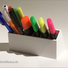 office pencil holder & garden pen organiser marker organizer desk robotmama 3d print model - Mito3D