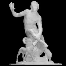 Lázaro escanear perro mitología escultura bronce religión 3dprint sentado 3dscan paño patrimonio cultural manold 3d print model - Mito3D