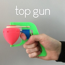 elastic gun toys & games fun mechanical toy trigger spinner tops 3d print model - Mito3D