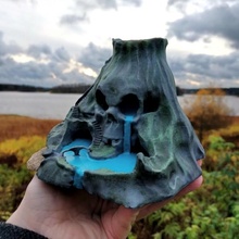 cráneo isla ventilador Arte pirata escultura mesa 3d print model - Mito3D