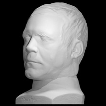 muerte máscara Guillermo burke escanear cara escultura yeso emitir Máscara 3d print model - Mito3D