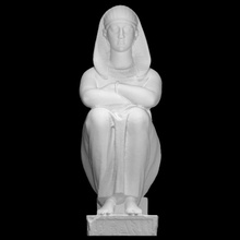 estátua sacerdotisa isis Varredura Egito Deus deusa mitologia escultura pedra mulher religião sacerdote 3dprint sentado 3dscan herança cultural egiptomania 3d print model - Mito3D