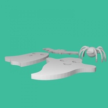 escalofriante juguetes araña fantasmas murciélago jardín tinkercad 3d print model - Mito3D