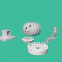 Filatura zucca giardino tinkercad trickortreat3d felice Halloween 3d print model - Mito3D