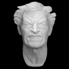 violento esfuerzo máscara escanear cara modelo retrato anatómico emitir cirujano 3d print model - Mito3D