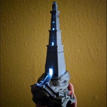 citadelle ventilateur art bâtiment fantaisie LED structure tour miniature phare Jeu trônes 3d print model - Mito3D