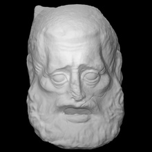 théâtre masque analyse visage homme choc 3d print model - Mito3D