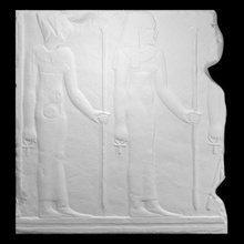 alivio fragmento diosas escanear Egipto escultura arenisca ankh 3d print model - Mito3D
