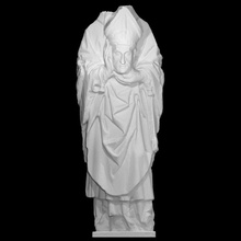 Santo denis París escanear obispo cabeza escultura estatua madera papa Iglesia 3dprint 3dscan patrimonio cultural Galia decapitado mártir policromía 3d print model - Mito3D