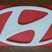 barra reboque distintivo Hyundai logotipo ventilador arte 3d print model - Mito3D