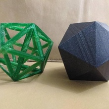 Ikosaeder Rahmen Bildung geometrisch Geometrie platonicsolid Drahtmodell d20 dnd Goldener Schnitt 3d print model - Mito3D