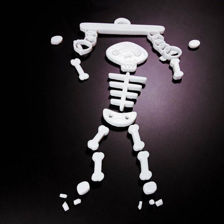 flat spooky skeleton tinkercad 3D print model - Mito3D