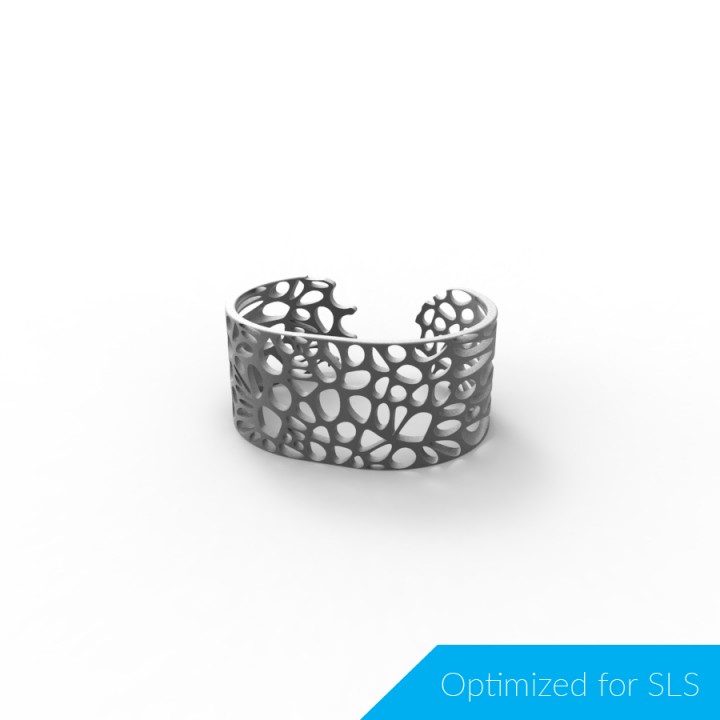 Voronoi bilezik mücevher 3D print model - Mito3D
