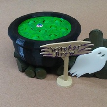 bubbling witches brew & garden halloween tinkercad witchesbrew cauldron 3d print model - Mito3D