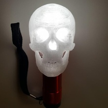 skull mini flashlight topper & garden 3d print model - Mito3D