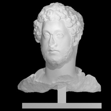 bust commodus armour scan head portrait 3d print model - Mito3D