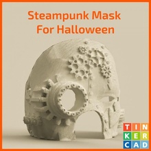 steampunk Halloween maschera giardino costume ingranaggi ragazzi punk trattare cosplay Ingranaggio tinkercad bcn3dtech trickortreat3d 3d print model - Mito3D