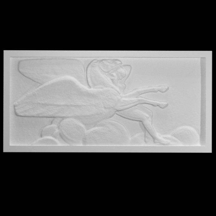 muse pegasus scan relief 3D print model - Mito3D
