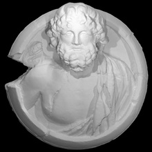 esculape analyse buste Dieu grec mur 3d print model - Mito3D