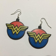 woman logo earrings jewellery tv dc comics movies superheroes wonderwoman 3d print model - Mito3D