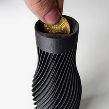 argent boîte 01 spirale jardin banque tirelire pièces monnaie enregistrer 3d print model - Mito3D