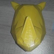 rhinocéros tête poly jouets Jeux lowpoly 3d print model - Mito3D