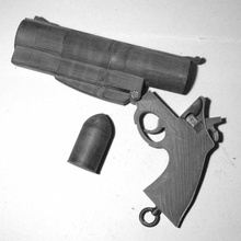cehennem çocuğu komik yan silah sahne Kostüm oyunu tabanca revolver 3d print model - Mito3D
