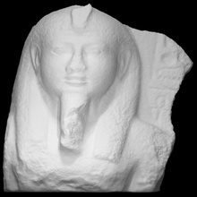 red granite head king ramesses ii scan egyptian 3d print model - Mito3D