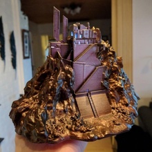 ilya fortezza fan arte decorazione fantasia guidato Torre scifi castello dual montagna multicolore 3d print model - Mito3D