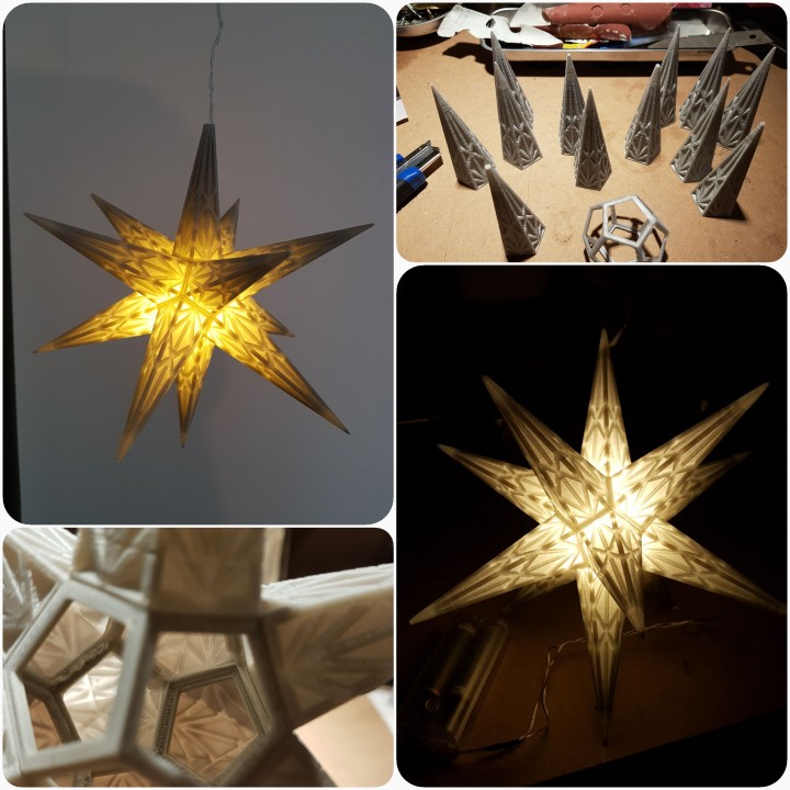 Star Licht 2 Garten Weihnachten Dekorationen weihnachten weihnachtsstern 3D print model - Mito3D
