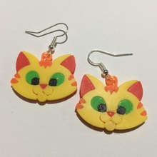 kawaii kitten earrings ginger tabby jewellery animals cat cute 3d print model - Mito3D