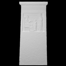 funerary stele women's quarters scene scan 3d print model - Mito3D